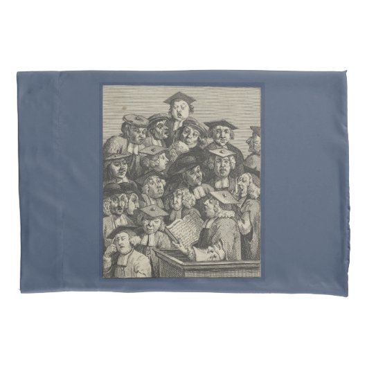 講演会での学者（ウィリアム・ホガース著） 枕カバー (正面左)