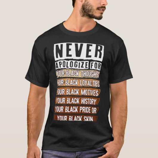 謝罪しない ブラックヒストリー月間 Blm メラニン Pr Tシャツ (正面)