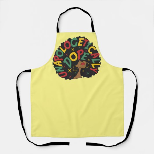 謝罪のドーピング無い黒人少女アフロ エプロン (正面)