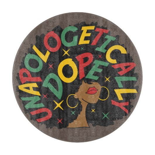 謝罪のドーピング無い黒人少女アフロ カッティングボード (正面)