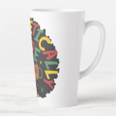 謝罪のドーピング無い黒人少女アフロ カフェラテマグ (右)