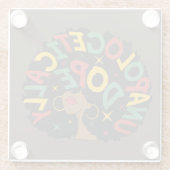 謝罪のドーピング無い黒人少女アフロ ガラスコースター (裏面)