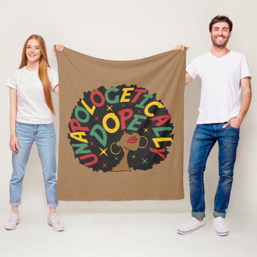 謝罪のドーピング無い黒人少女アフロ フリースブランケット (インサイチュ)