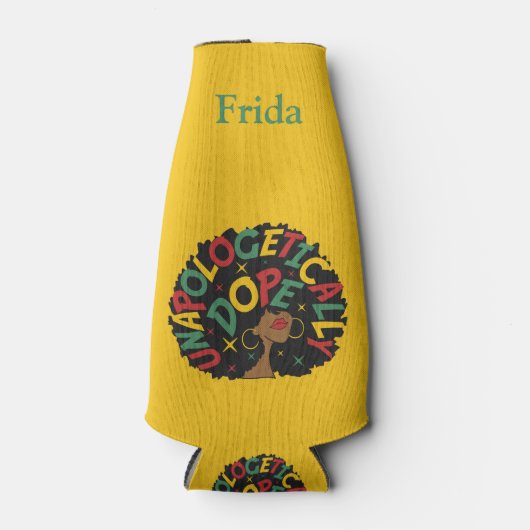 謝罪のドーピング無い黒人少女アフロ ボトルクーラー (正面)