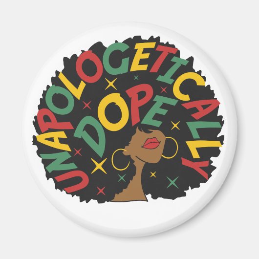 謝罪のドーピング無い黒人少女アフロ マグネット (正面)