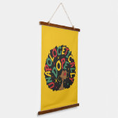 謝罪のドーピング無い黒人少女アフロ 吊り下げ型タペストリー (傾斜あり)