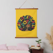 謝罪のドーピング無い黒人少女アフロ 吊り下げ型タペストリー (寝室)