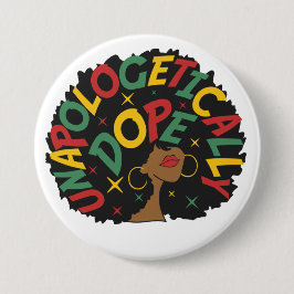 謝罪のドーピング無い黒人少女アフロ 缶バッジ