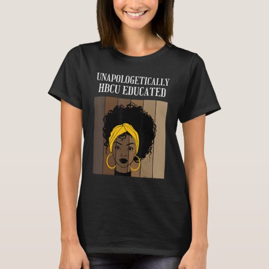 謝罪の余地なくHbcuの教育を受けた歴史的ブラックCo Tシャツ (正面)