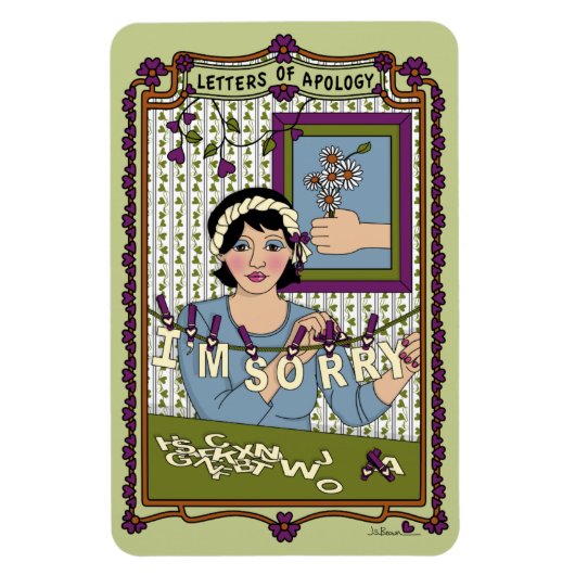 謝罪の手紙_A_4x6冷蔵庫磁石 マグネット (縦)