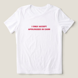💸 「謝罪は現金のみ受け付けています」 レディース トライブレンドＴシャツ