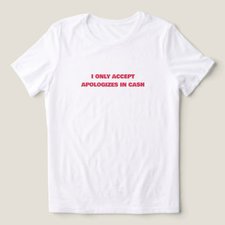 💸 「謝罪は現金のみ受け付けています」 レディース トライブレンドＴシャツ