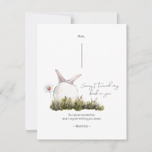 謝罪カードを裏返しにしてごめんなさい 案内状 (正面)