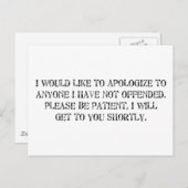 謝罪 ポストカード (正面/裏面)