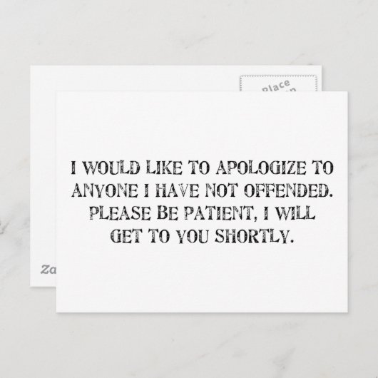 謝罪 ポストカード (正面/裏面)