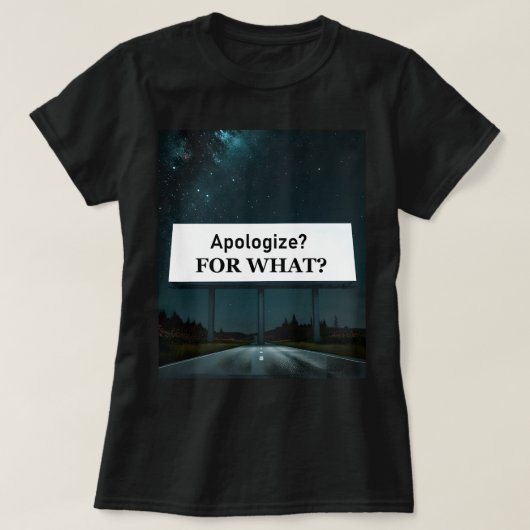 謝罪?何が? Tシャツ (デザイン正面)