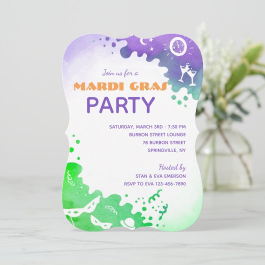 謝肉祭のお祝い 招待状 (スタンド正面)