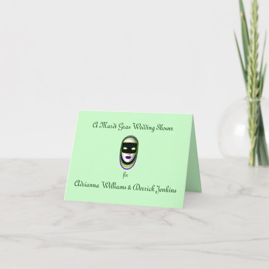 謝肉祭のウェディングシャワー 招待状 (正面)