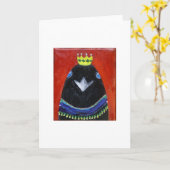 謝肉祭のカラス カード (黄色い花)