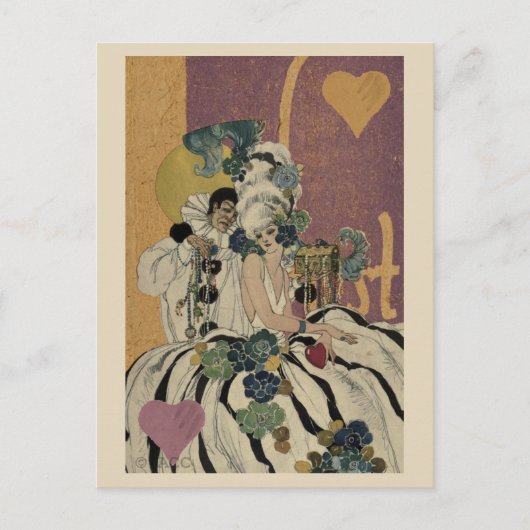 謝肉祭のバレンタインのカップル シーズンポストカード (正面)