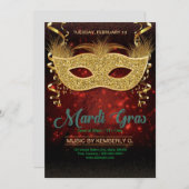 謝肉祭のパーティの招待状のフライヤ 招待状 (正面/裏面)