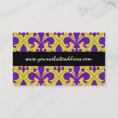 謝肉祭のパーティーのニュー・オーリンズの(紋章の)フラ・ダ・リ 名刺 (裏面)