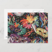 謝肉祭のパーティー インビテーションポストカード (正面/裏面)