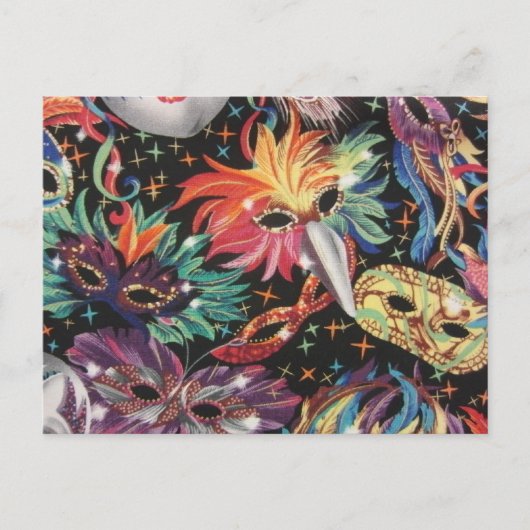 謝肉祭のパーティー インビテーションポストカード (正面)