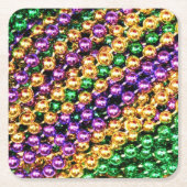 謝肉祭のビーズ スクエアペーパーコースター (正面)