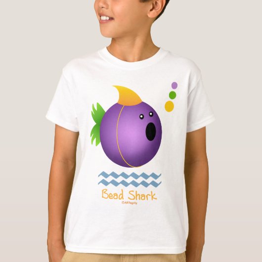 謝肉祭のビードの鮫(紫色) Tシャツ (正面)