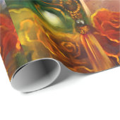 謝肉祭のファンシーで超現実的な仮面舞踏会のマスクの女の子の芸術 ラッピングペーパー (ロールコーナー)