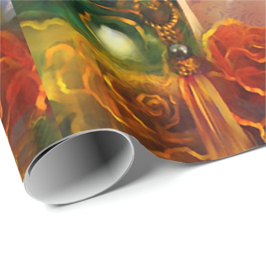 謝肉祭のファンシーで超現実的な仮面舞踏会のマスクの女の子の芸術 ラッピングペーパー (ロールコーナー)