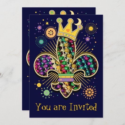 謝肉祭のフルーアは祝います 招待状 (正面/裏面)