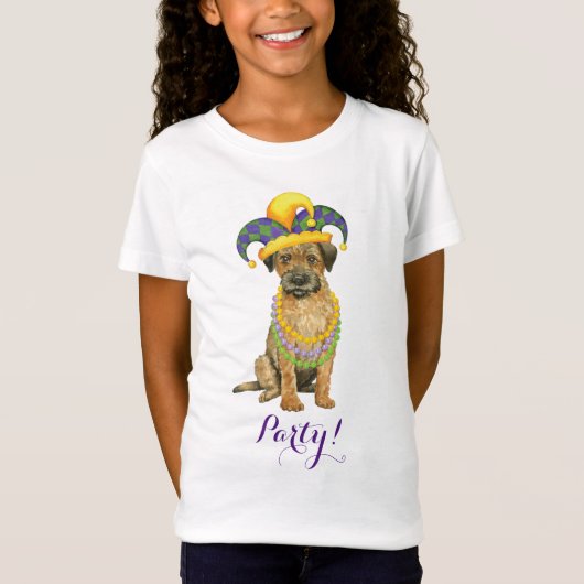 謝肉祭のボーダーテリア Tシャツ (正面)