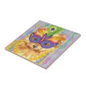 謝肉祭のポメラニア犬 タイル (側面)