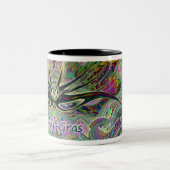 謝肉祭のマスクのコーヒーカップ ツートーンマグカップ (中央)