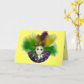 謝肉祭のマスクカード カード (黄色い花)