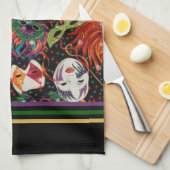 謝肉祭のマスク2 キッチンタオル (四つ折り)