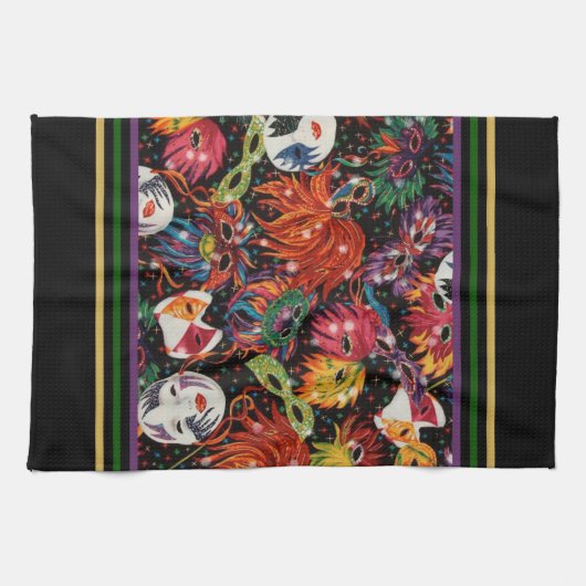 謝肉祭のマスク2 キッチンタオル (横)