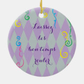 謝肉祭のミニチュアプードル セラミックオーナメント (裏面)