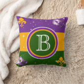 謝肉祭のモノグラムの枕w/maskおよび(紋章の)フラ・ダ・リ クッション (ブランケット)