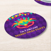 謝肉祭の仮面舞踏会のパーティー ラウンドペーパーコースター (アングル)