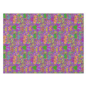 謝肉祭の仮面舞踏会は明るい紫色の緑を覆います テーブルクロス (正面(横))