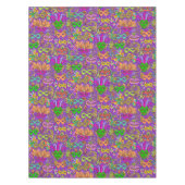 謝肉祭の仮面舞踏会は明るい紫色の緑を覆います テーブルクロス (正面)