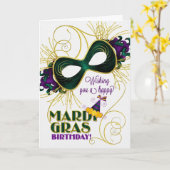 謝肉祭の伝統的な色の誕生日 カード (黄色い花)