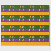 謝肉祭の包装紙w/maskおよび（紋章の）フラ・ダ・リ ラッピングペーパー (フラット)