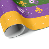 謝肉祭の包装紙w/maskおよび（紋章の）フラ・ダ・リ ラッピングペーパー (ロールコーナー)