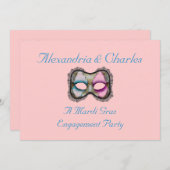 "謝肉祭の婚約パーティ"の青いですかピンクのマスク[1] 招待状 (正面/裏面)