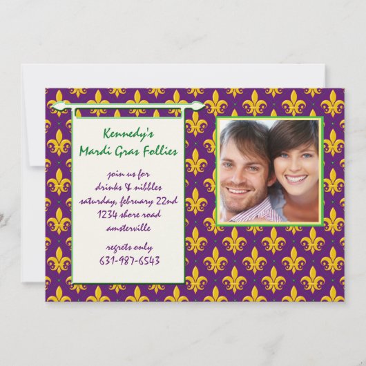 謝肉祭の愚劣の写真の招待状 招待状 (正面)