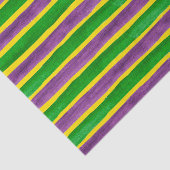 謝肉祭の手塗りの紫色の緑金ゴールドは縞で飾ります 薄葉紙 (詳細)